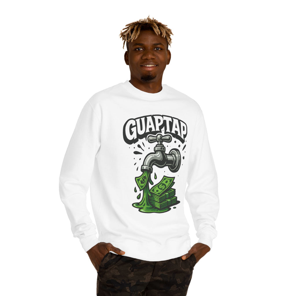 Money Tap Unisex Sweatshirt, Funny Sweatshirt, Gift for Him, Cool Crew Neck, Casual Wear, Birthday Gift, Streetwear Style, Guaptap Design
