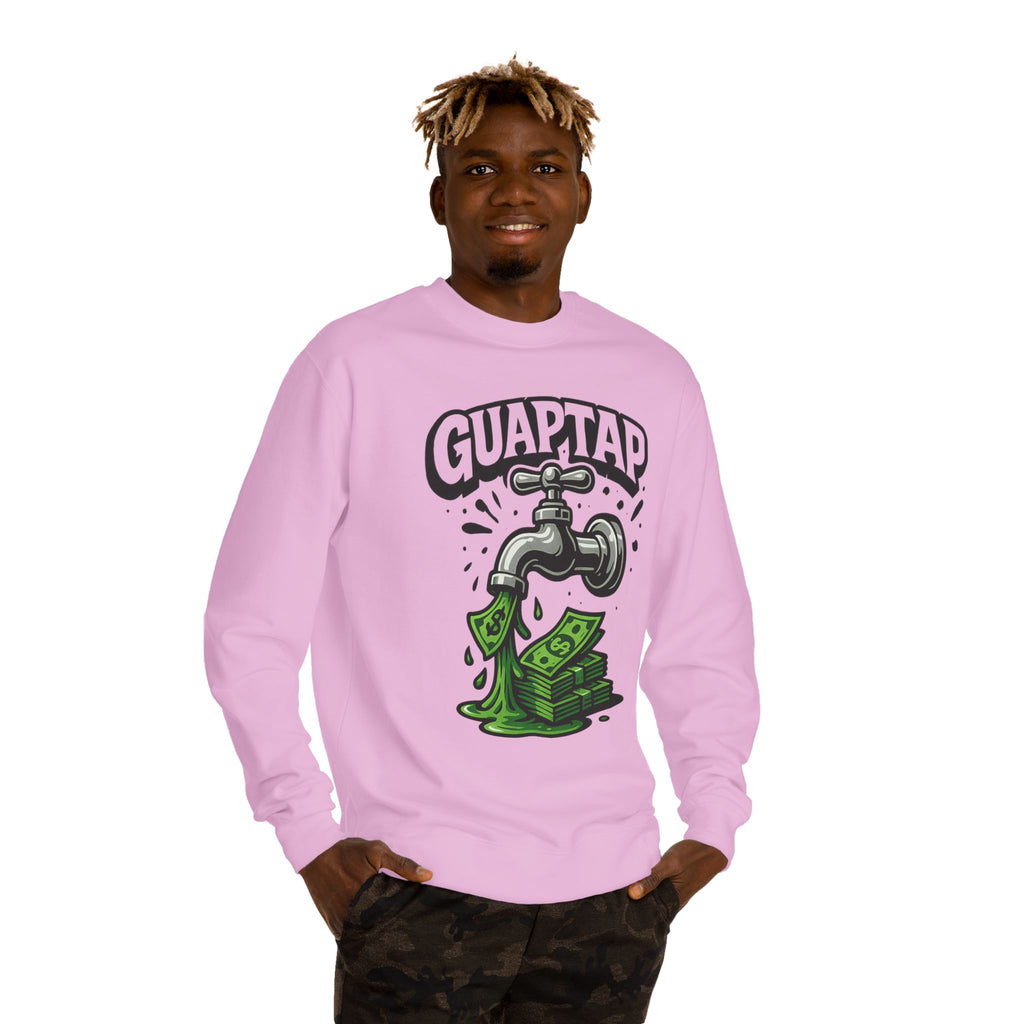 Money Tap Unisex Sweatshirt, Funny Sweatshirt, Gift for Him, Cool Crew Neck, Casual Wear, Birthday Gift, Streetwear Style, Guaptap Design