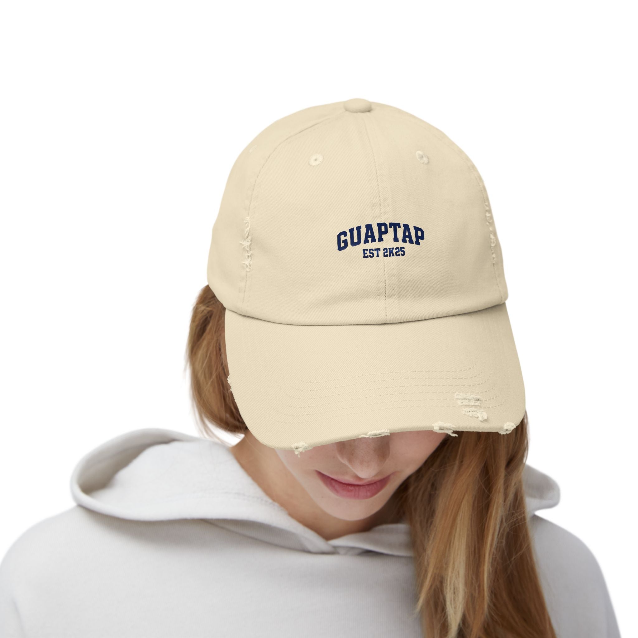 Unisex Distressed Cap with Custom Text, Casual Wear Hat, Outdoor Cap, Gift for Him or Her, Vintage Style Everyday Accessory