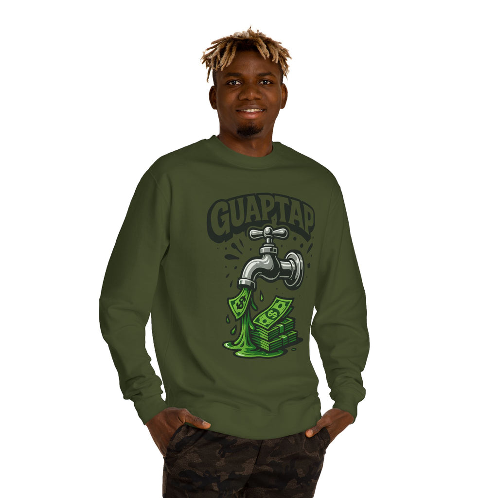 Money Tap Unisex Sweatshirt, Funny Sweatshirt, Gift for Him, Cool Crew Neck, Casual Wear, Birthday Gift, Streetwear Style, Guaptap Design