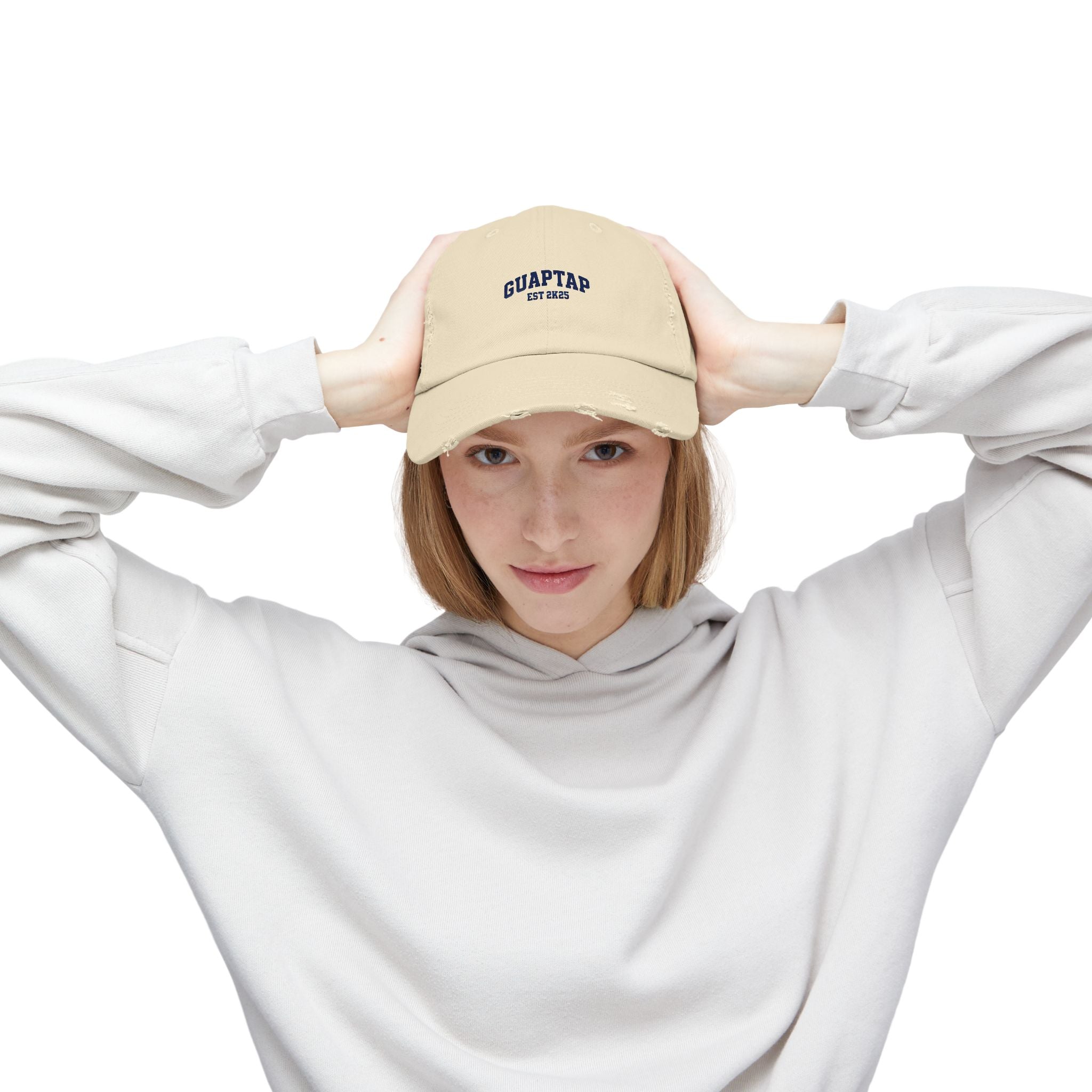 Unisex Distressed Cap with Custom Text, Casual Wear Hat, Outdoor Cap, Gift for Him or Her, Vintage Style Everyday Accessory
