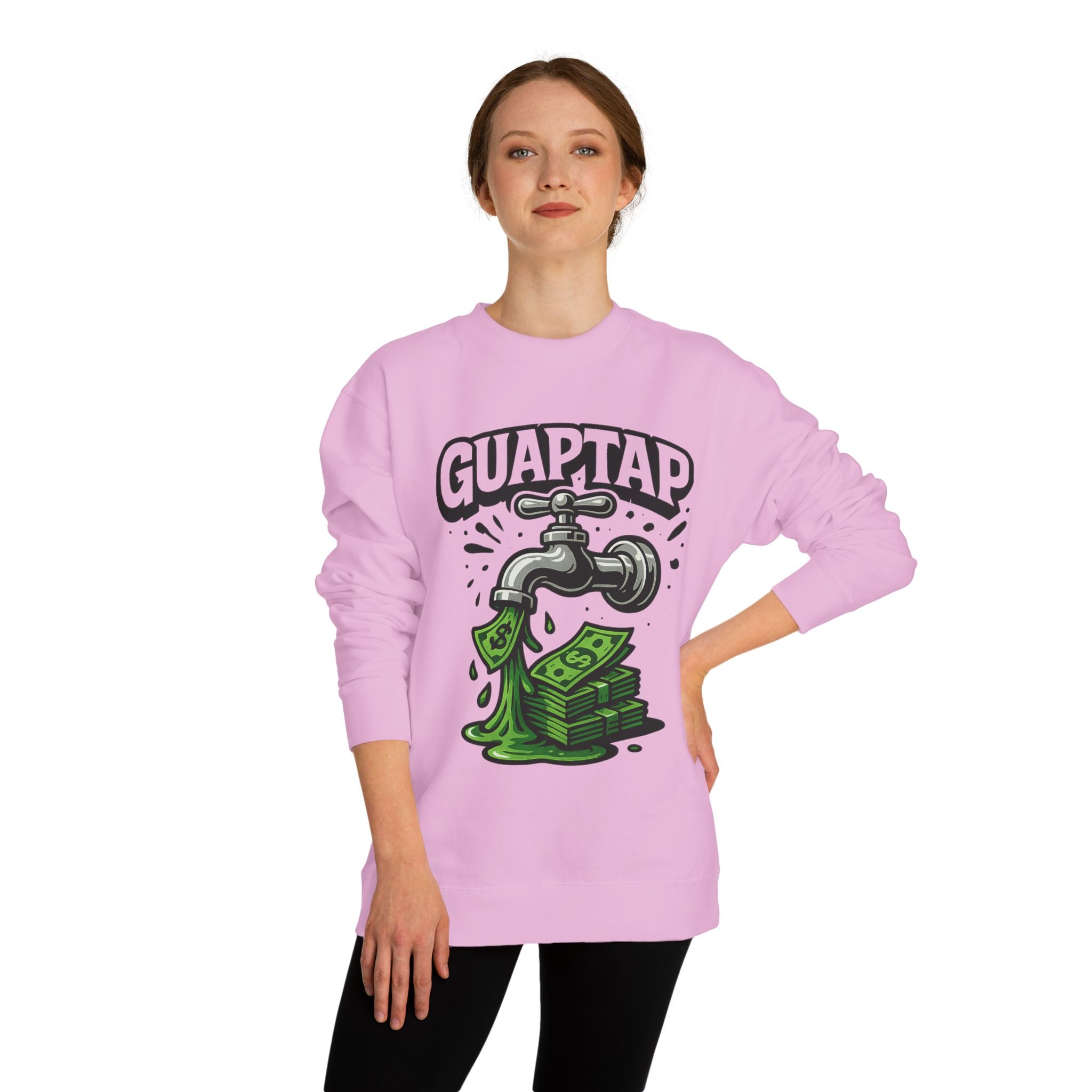 Money Tap Unisex Sweatshirt, Funny Sweatshirt, Gift for Him, Cool Crew Neck, Casual Wear, Birthday Gift, Streetwear Style, Guaptap Design