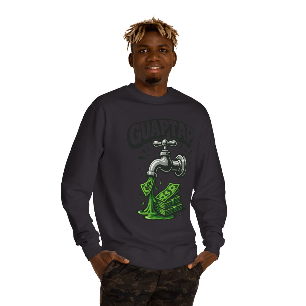 Money Tap Unisex Sweatshirt, Funny Sweatshirt, Gift for Him, Cool Crew Neck, Casual Wear, Birthday Gift, Streetwear Style, Guaptap Design