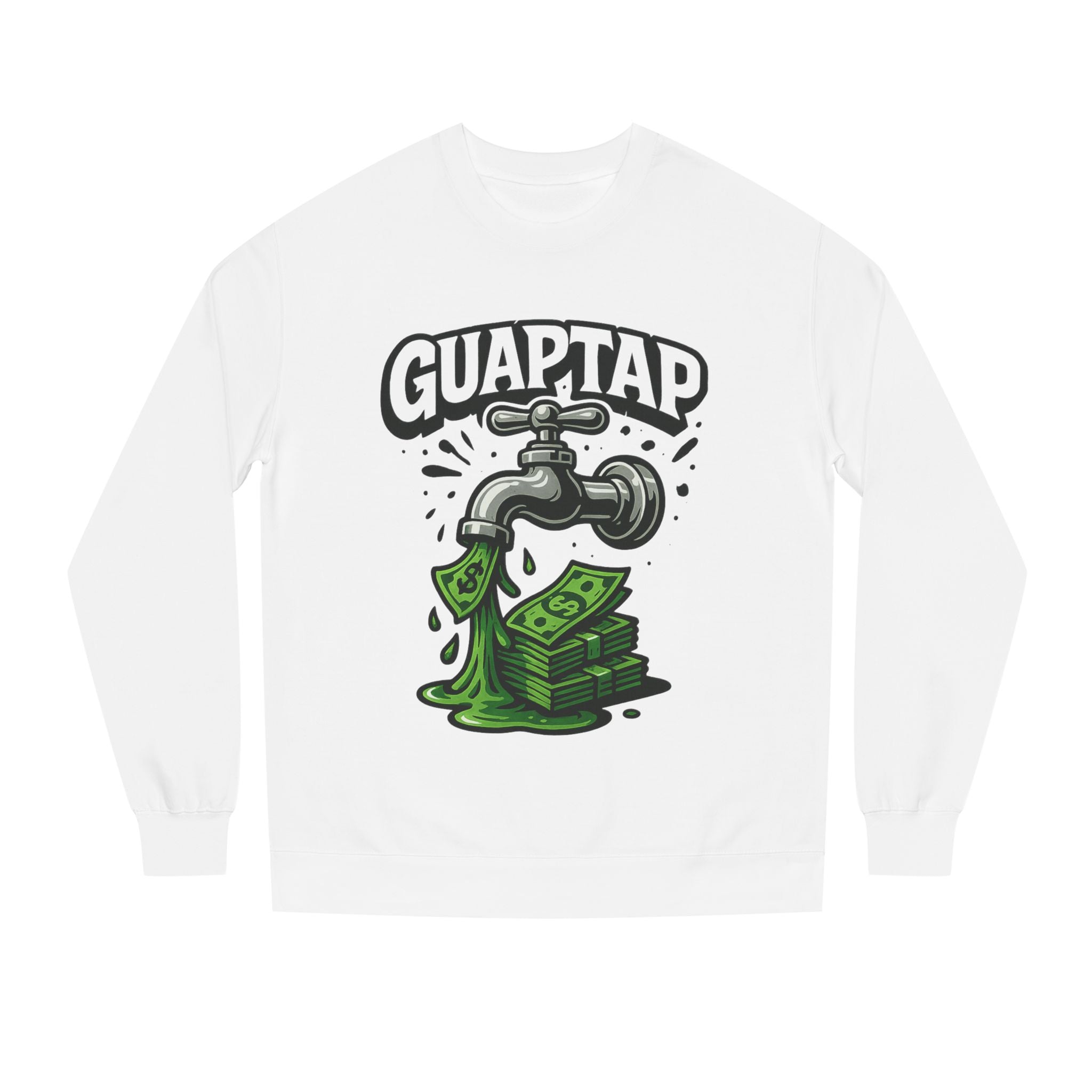 Money Tap Unisex Sweatshirt, Funny Sweatshirt, Gift for Him, Cool Crew Neck, Casual Wear, Birthday Gift, Streetwear Style, Guaptap Design