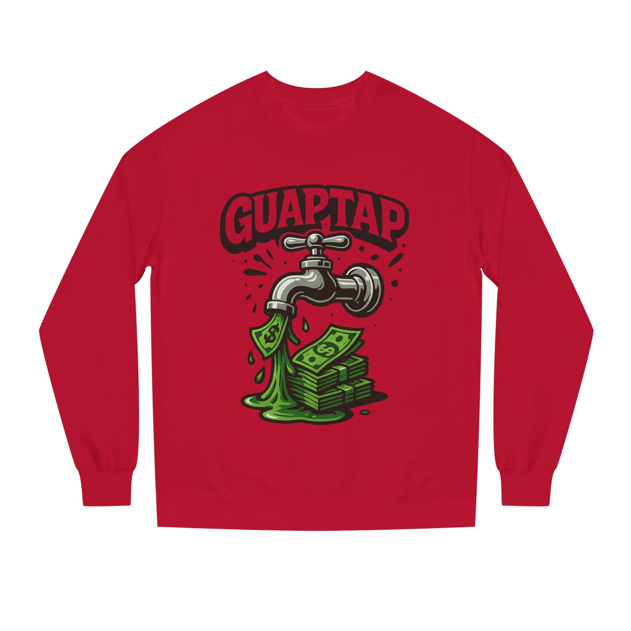 Money Tap Unisex Sweatshirt, Funny Sweatshirt, Gift for Him, Cool Crew Neck, Casual Wear, Birthday Gift, Streetwear Style, Guaptap Design