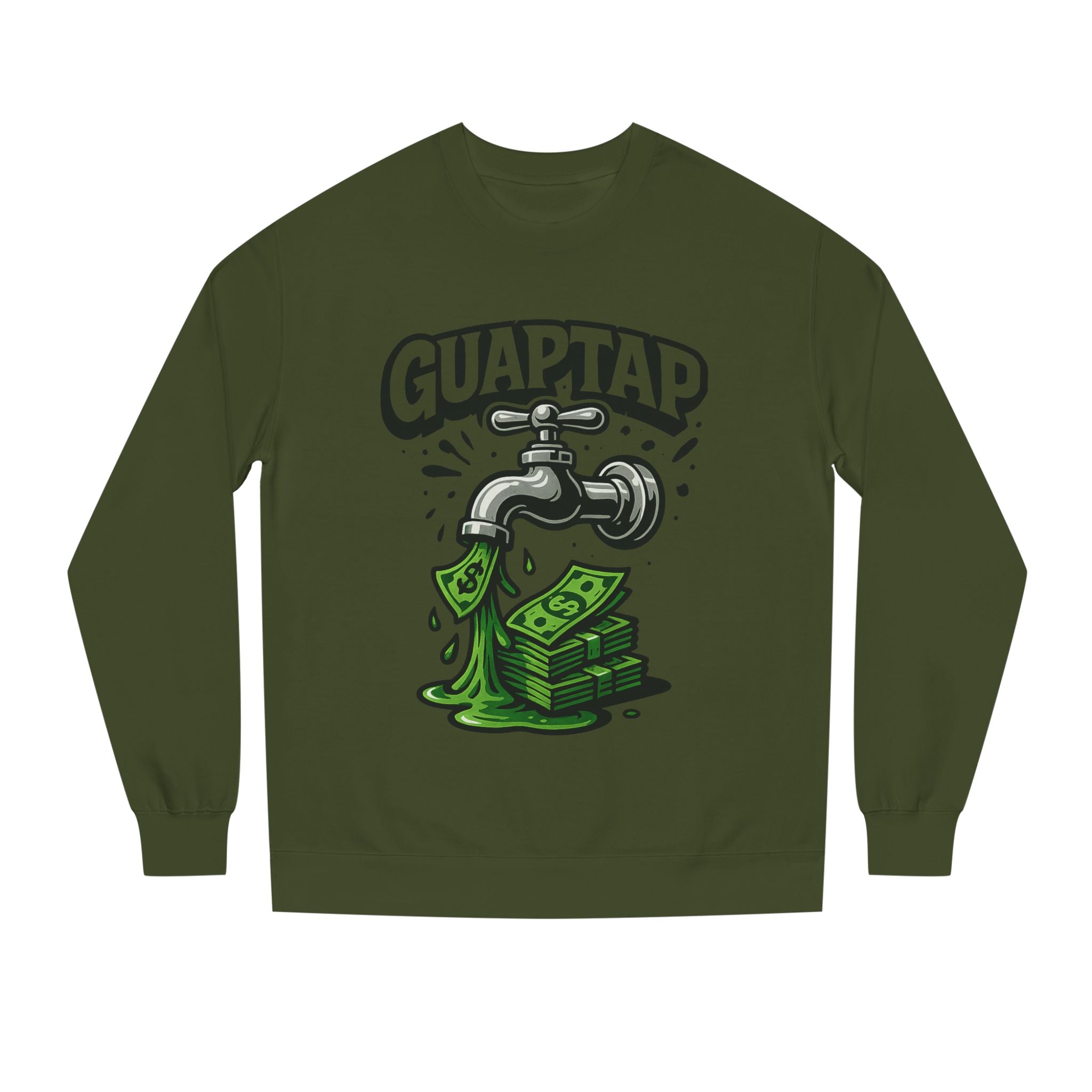 Money Tap Unisex Sweatshirt, Funny Sweatshirt, Gift for Him, Cool Crew Neck, Casual Wear, Birthday Gift, Streetwear Style, Guaptap Design